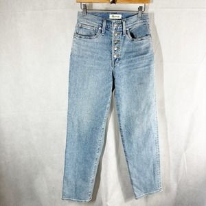 Madewell The Perfect Vintage Button Fly Straight Jean Size 25